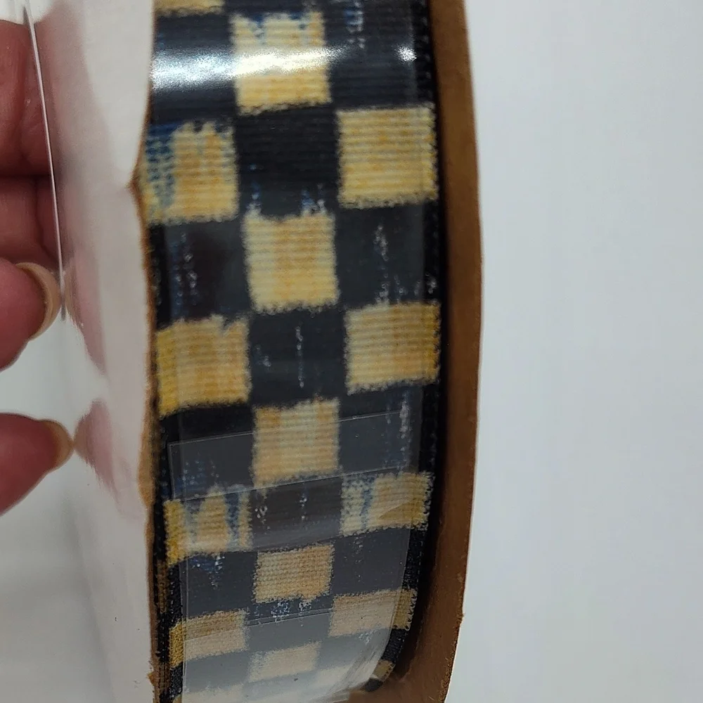 MACKENZIE CHILDS Courtly Check Ribbon 1in 10yd Retired Taffeta Trim - Picture 3 of 3